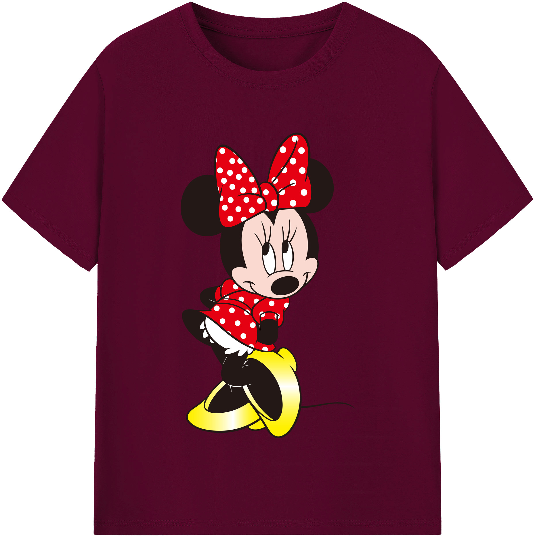（画像用） ミッキーマウス Mickey Mouse レディースカジュアルプリントTシャツ（綿100％）